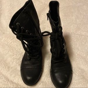 black combat boots